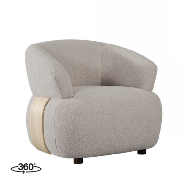 LABEL51 Fauteuil Valenza - Naturel - Stof - Naturel Hout