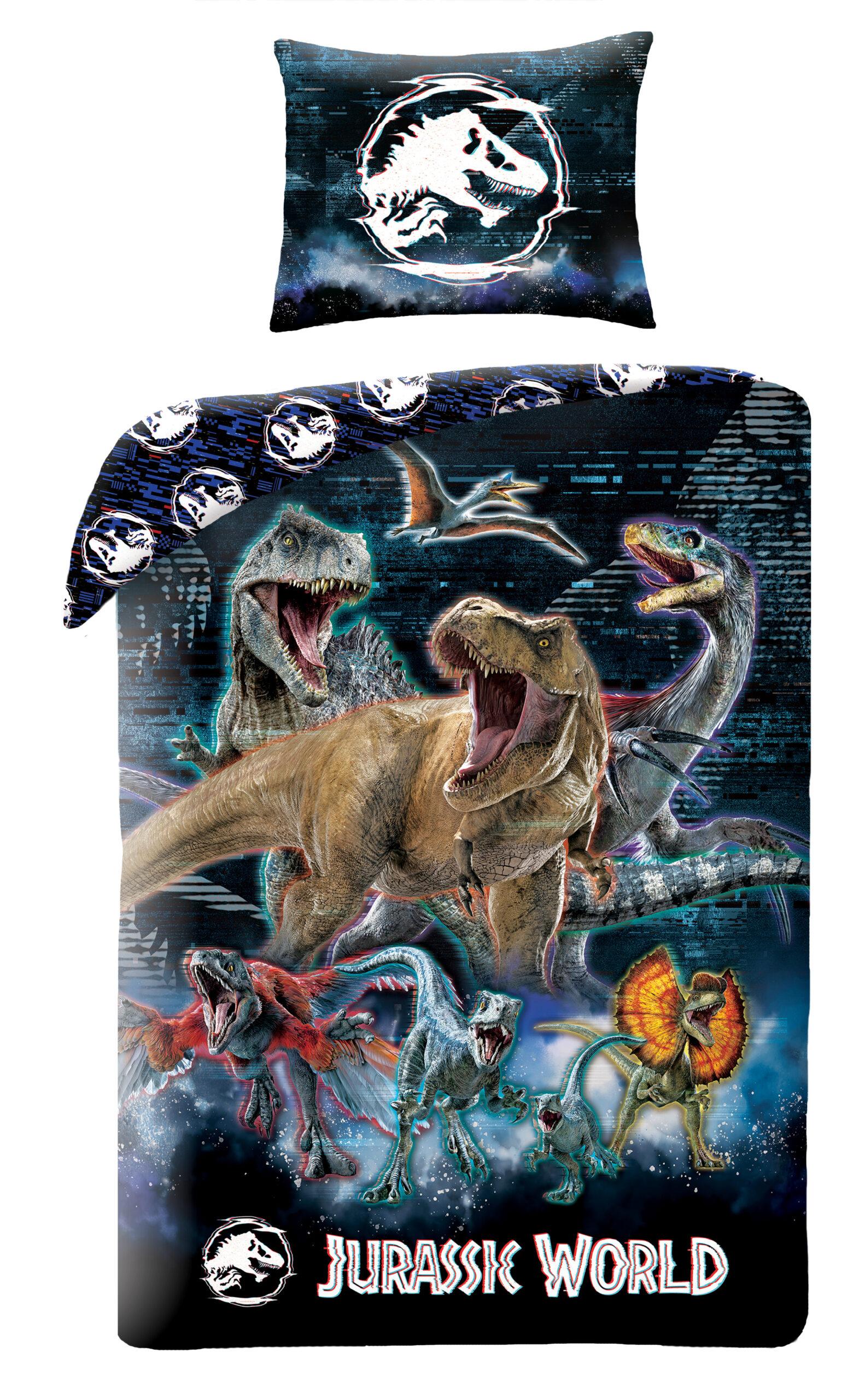 Jurassic World Dekbedovertrek Dino&apos;s 140 x 200 cm - polyester- 70 x 90 cm