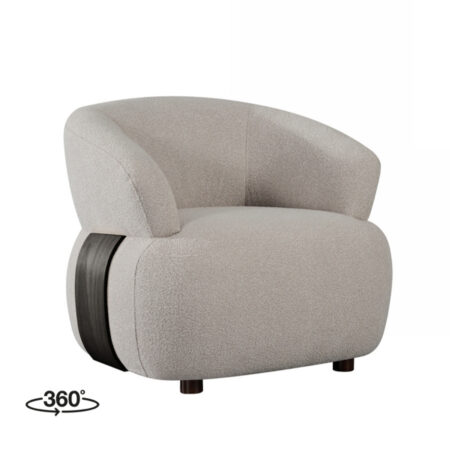 LABEL51 Fauteuil Valenza - Naturel - Stof - Zwart Eiken