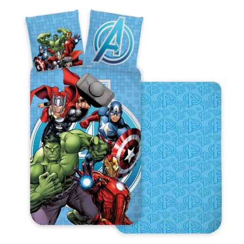 Marvel Avengers Dekbedovertrek Blauw - 140 x 200 cm - 70 x 90 cm