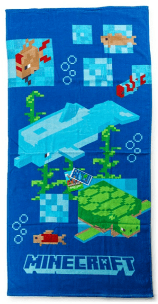 Minecraft strandlaken blauw 70 x 140cm