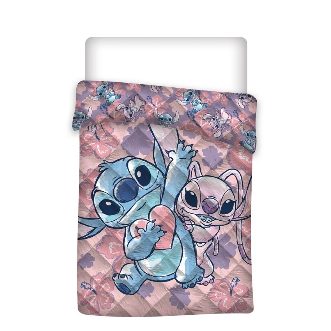 Disney Lilo en Stitch Sprei, Stitch & Angel - eenpersoons - 140x200 cm - Polyester