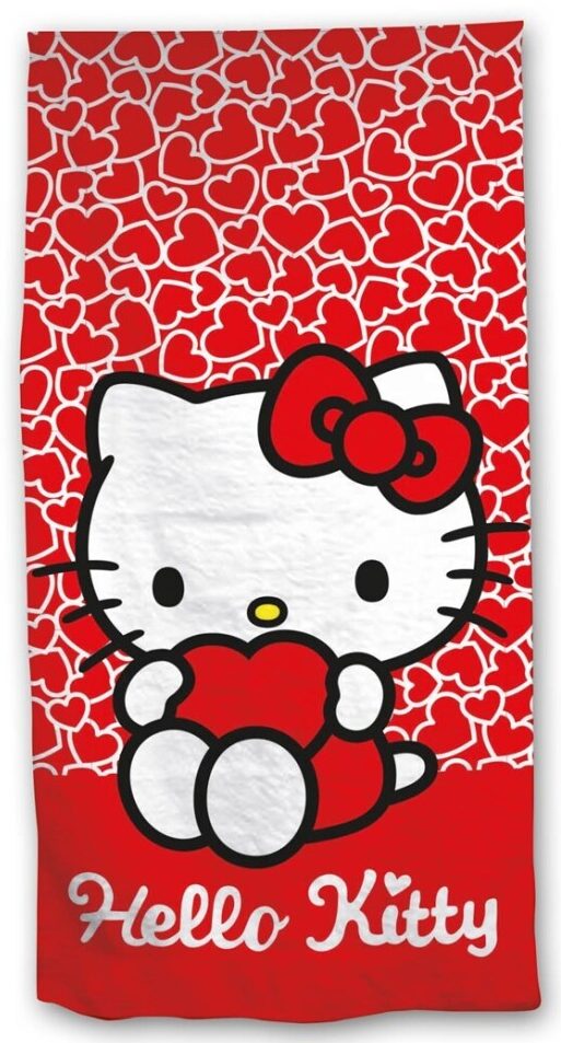 Hello Kitty strandlaken rood polyester 70 x 140 cm