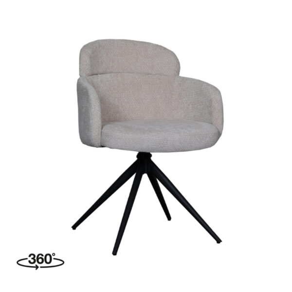 LABEL51 Eetkamerstoel Levi - Naturel - Elite - Black Frame