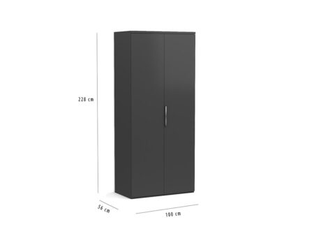 Dubbele kledingkast 100 cm voor bij opklapbed 228 cm hoog (kopie)