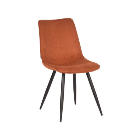 LABEL51 Eetkamerstoel Jort - Rust - Ribcord - Black Frame