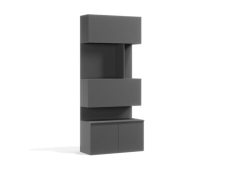 Antraciete kast met bureau 100x228 cm - voor bij opklapbed 228 cm hoog