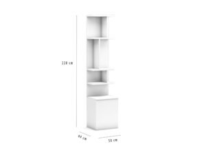 Boekenkast 50 cm voor bij opklapbed 228 cm hoog