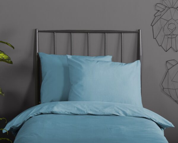 Good Morning Peuter dekbedovertrek "uni dessin" - Blauw - (120x150 cm) - Katoen - Afbeelding 3
