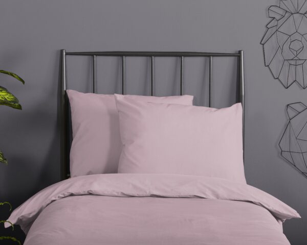 Good Morning Dekbedovertrek "uni dessin" - Roze - (140x200/220 cm) - Katoen - Afbeelding 3