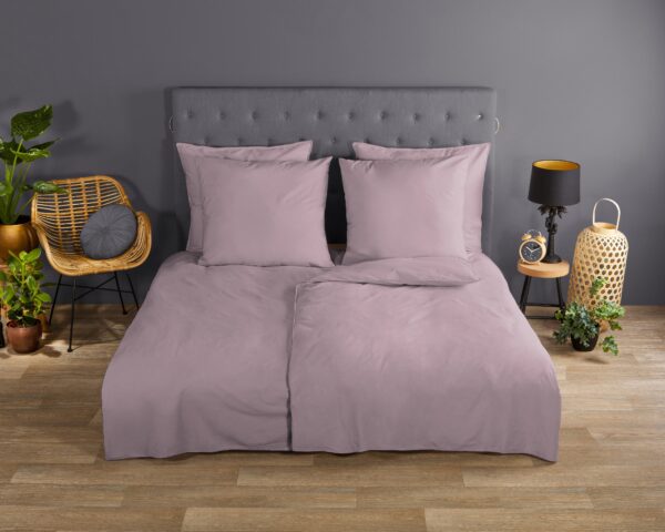 Good Morning Katoenen dekbedovertrek  "Uni Soft Pink" - Roze