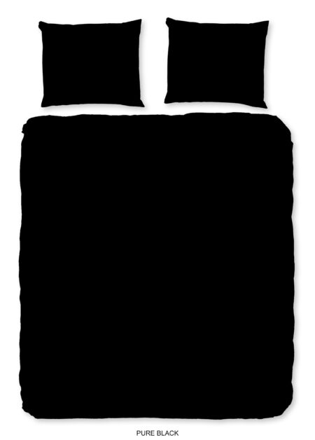 Pure Dekbedovertrek "uni dessin" - Zwart - (200x200/220 cm) - Microfiber