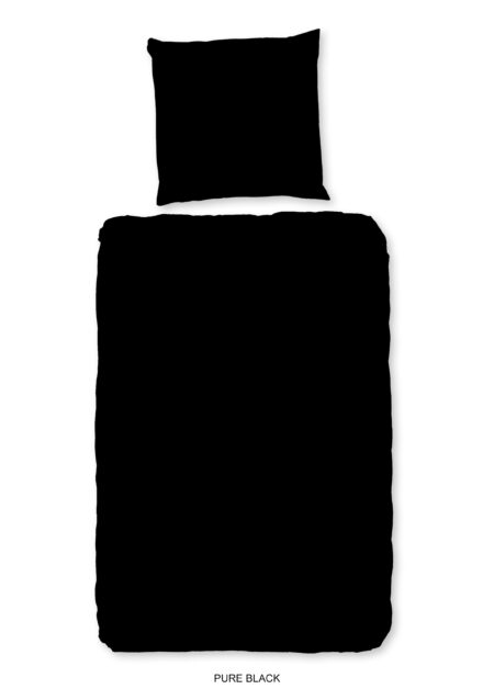 Pure Dekbedovertrek "uni dessin" - Zwart - (200x200 cm) - Microfiber