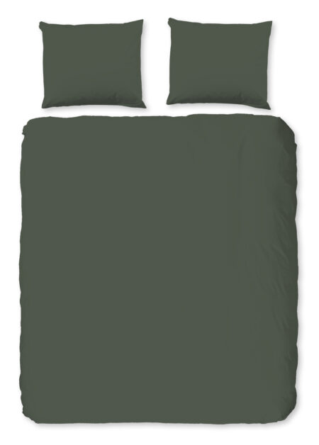 Pure Dekbedovertrek "uni dessin" - Groen - (200x200/220 cm) - Microfiber
