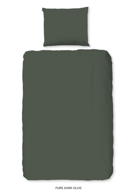 Pure Dekbedovertrek "uni dessin" - Groen - (140x200/220 cm) - Microfiber