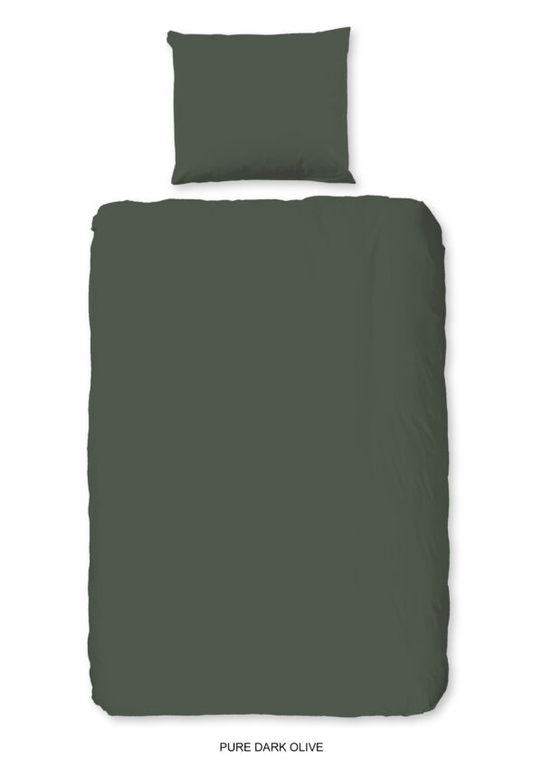 Pure Dekbedovertrek "uni dessin" - Groen - (140x200/220 cm) - Microfiber