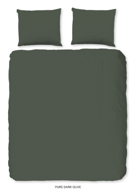 Pure Dekbedovertrek "uni dessin" - Groen - (200x200/220 cm) - Microfiber