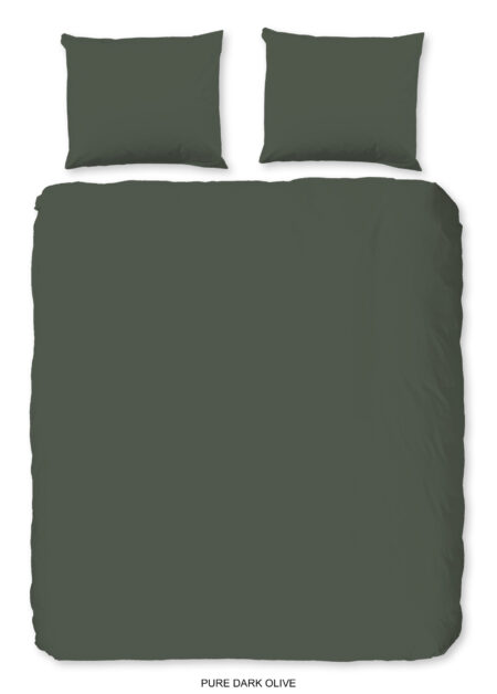 Pure Dekbedovertrek "uni dessin" - Groen - (200x200/220 cm) - Microfiber