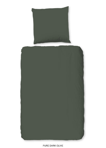 Pure Dekbedovertrek "uni dessin" - Groen - (200x200 cm) - Microfiber