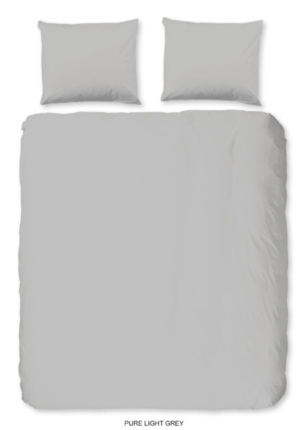 Pure Dekbedovertrek "uni dessin" - Grijs - (200x200/220 cm) - Microfiber