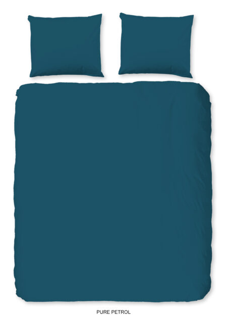 Pure Dekbedovertrek "uni dessin" - Petrol - (200x200/220 cm) - Microfiber