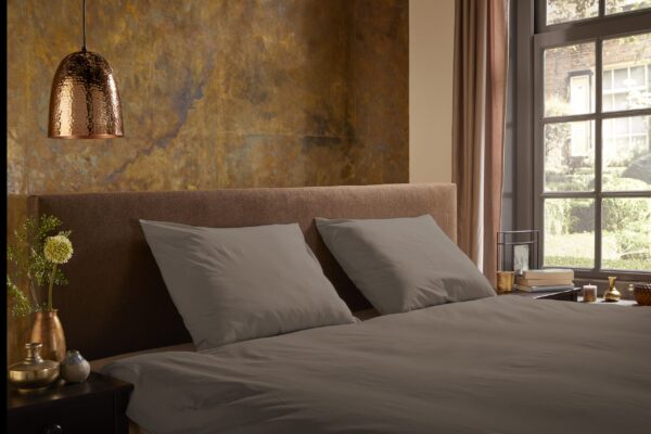 Pure Dekbedovertrek "uni dessin" - Taupe - (135x200 cm) - Microfiber - Afbeelding 3
