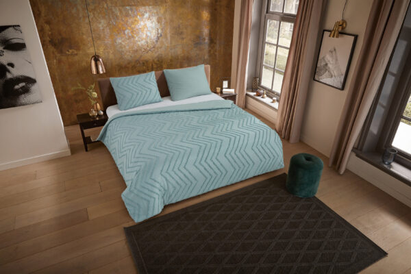 Pure Microfiber dekbedovertrek  "Zigzag" - Groen