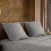 Pure Dekbedovertrek "luxe zizag biezen/ borduursels" - Taupe - (140x200/220 cm) - Microfiber - Afbeelding 3