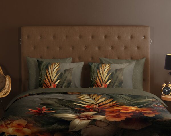Good Morning Dekbedovertrek "bloemen en bladeren " - Multi - (240x200/220 cm) - Katoen - Afbeelding 3