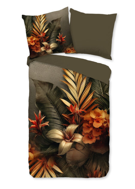 Good Morning Dekbedovertrek "bloemen en bladeren " - Multi - (135x200 cm) - Katoen