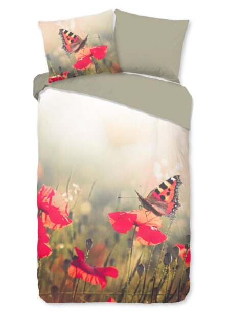 Good Morning Dekbedovertrek "bloemen en vlinders" - Multi - (140x200/220 cm) - Katoen