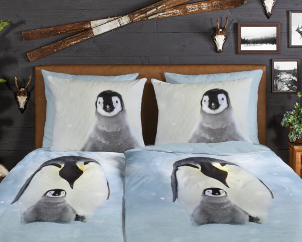 Good Morning Dekbedovertrek "pinguins" - Multi - (200x200 cm) - Katoen Flanel - Afbeelding 3
