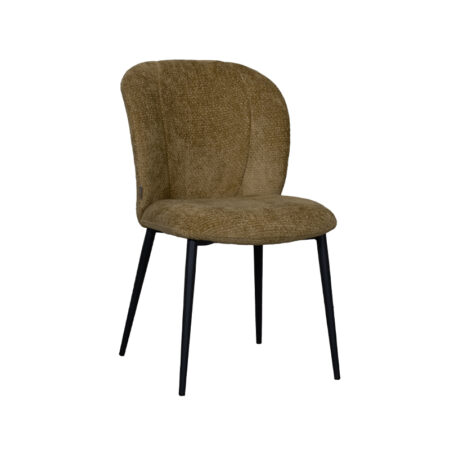 LABEL51 Eetkamerstoel Vino - Mustard - Elite - Black Frame