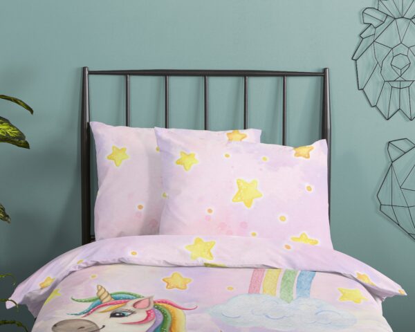 Good Morning Kinderdekbedovertrek "eenhoorn en regenboog" - Multi - (140x200 cm) - Katoen - Afbeelding 3