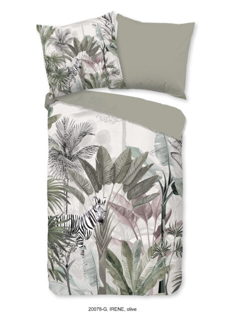 Good Morning Dekbedovertrek "jungle print" - Groen - (155x220 cm) - Katoen