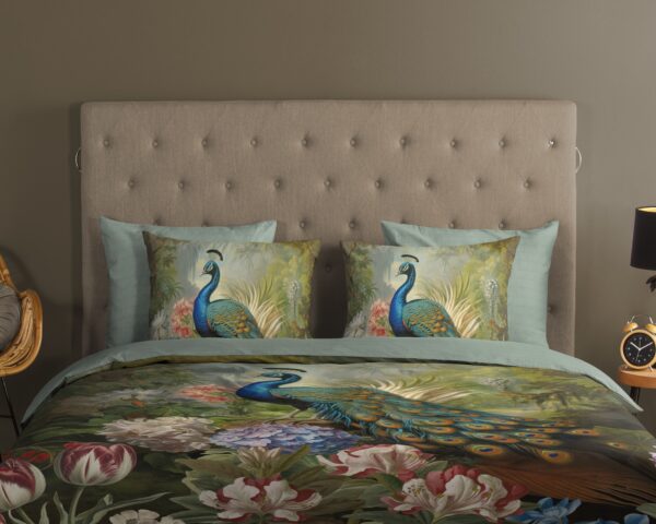 Good Morning Dekbedovertrek "bloemen en pauw" - Multi - (200x200/220 cm) - Katoen - Afbeelding 3