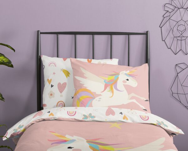Good Morning Kinderdekbedovertrek "regenboog eenhoorn" - Multi - (140x200/220 cm) - Katoen - Afbeelding 3
