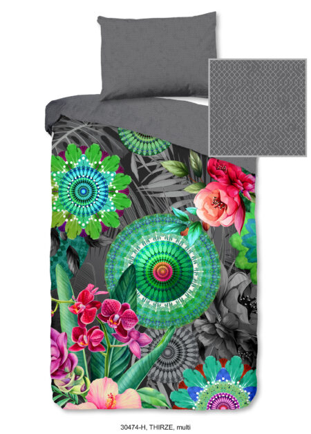 HIP Dekbedovertrek "mandala's en bloemen" - Multi - (140x200 cm) - Katoen Satijn