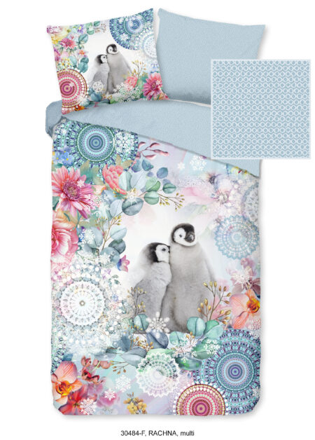 HIP Dekbedovertrek "mandala's en pinguins" - Multi - (140x200/220 cm) - Katoen Flanel