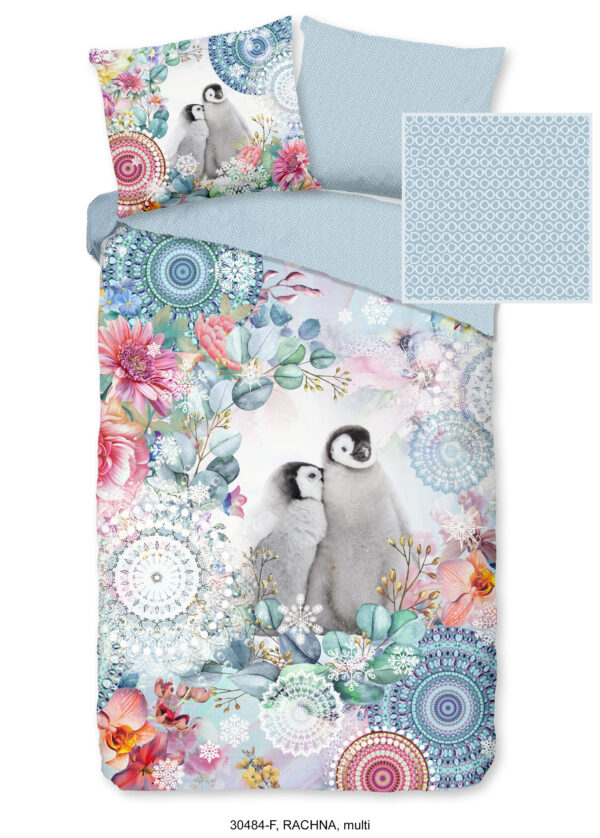 HIP Dekbedovertrek "mandala's en pinguins" - Multi - (140x200/220 cm) - Katoen Flanel