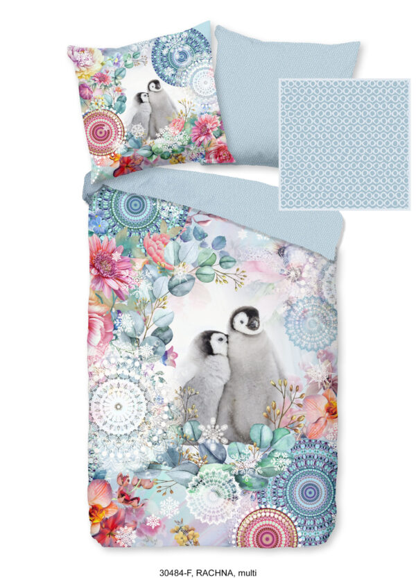 HIP Dekbedovertrek "mandala's en pinguins" - Multi - (155x220 cm) - Katoen Flanel