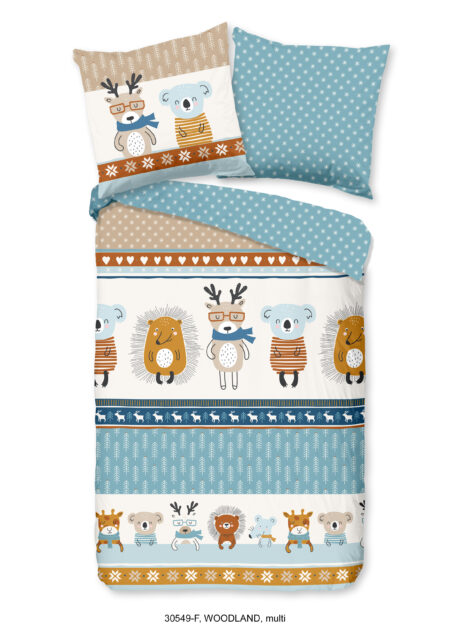 Good Morning Kinderdekbedovertrek "dieren" - Multi - (135x200 cm) - Katoen Flanel