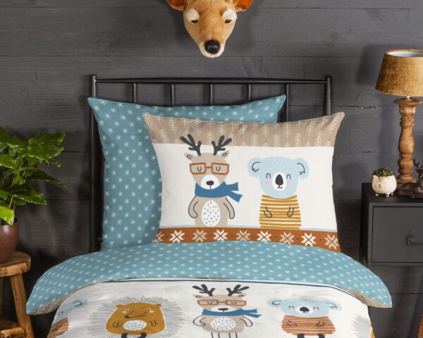 Good Morning Kinderdekbedovertrek "dieren" - Multi - (135x200 cm) - Katoen Flanel - Afbeelding 3