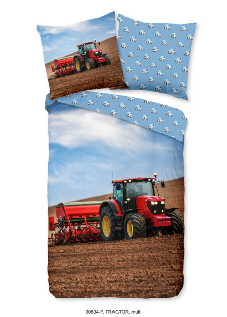 Good Morning Kinderdekbedovertrek "tractor" - Multi - (135x200 cm) - Katoen Flanel
