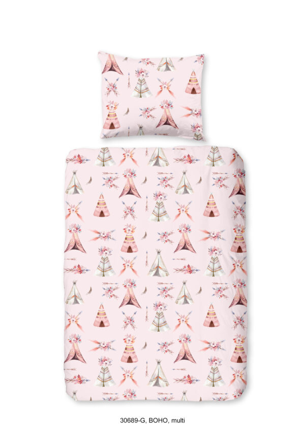 Good Morning Ledikant babydekbedovertrek "tipi-tenten / boho" - Multi - (100x135 cm) - Katoen