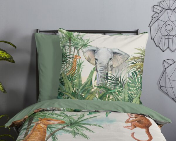 Good Morning Kinderdekbedovertrek "dieren in de jungle" - Multi - (135x200 cm) - Katoen - Afbeelding 3