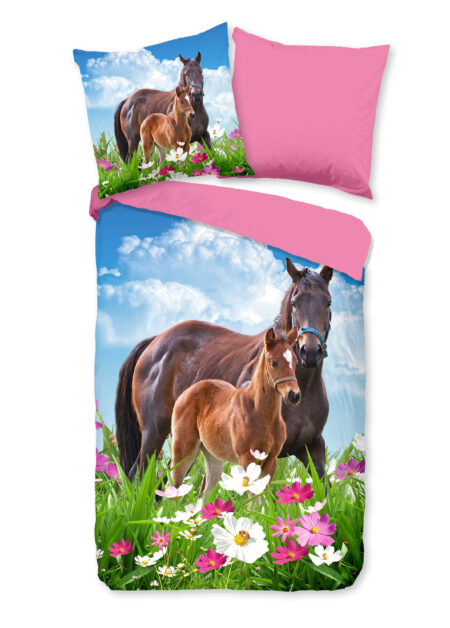 Good Morning Kinderdekbedovertrek "paarden" - Multi - (135x200 cm) - Katoen