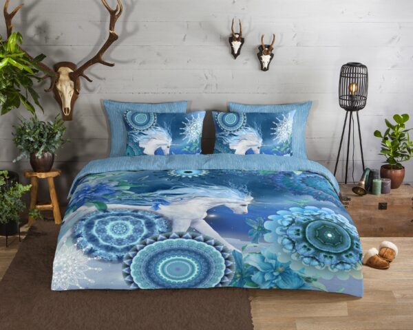 HIP Flanellen dekbedovertrek  "Lumi" - Blauw