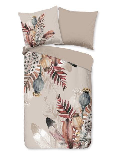 Pure Dekbedovertrek "veren" - Taupe - (135x200 cm) - Microfiber