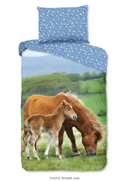 Good Morning Kinderdekbedovertrek "paarden" - Multi - (140x200 cm) - Katoen